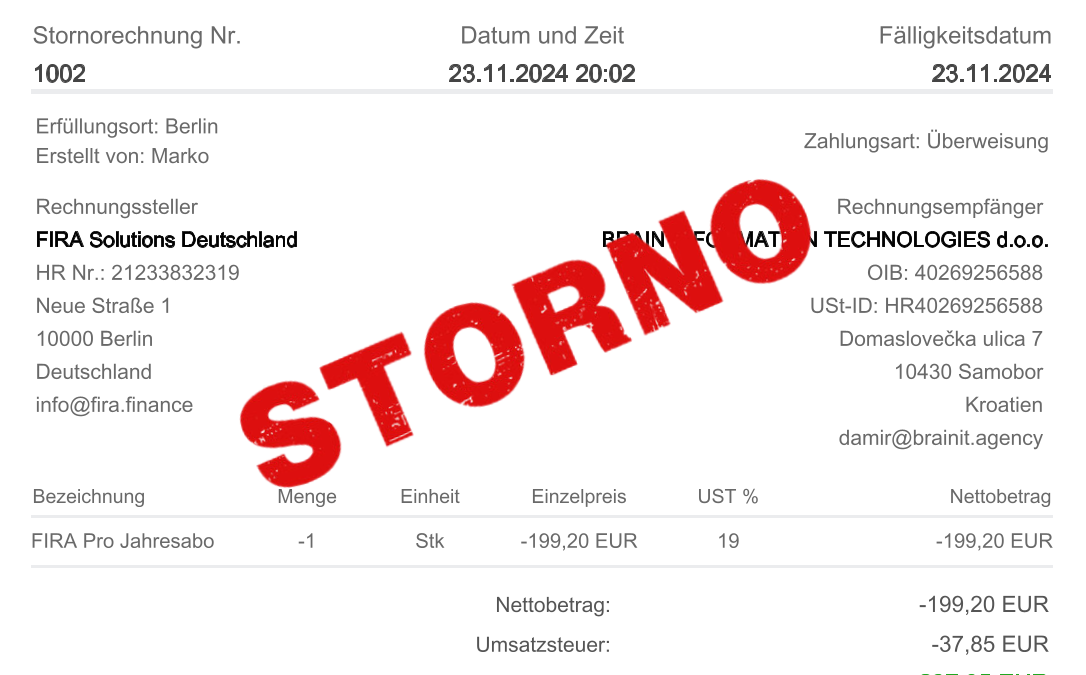 Stornorechnung