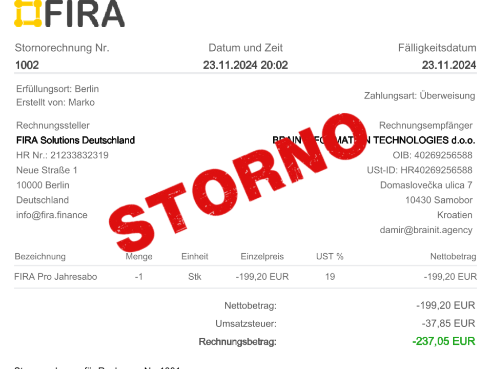 Stornorechnung