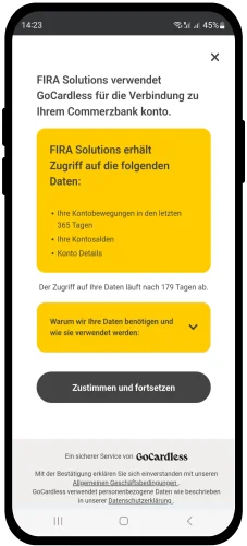 Einfach Bankkonto verbinden