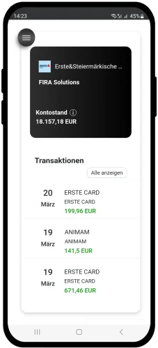 Übersicht über das Bankkonto