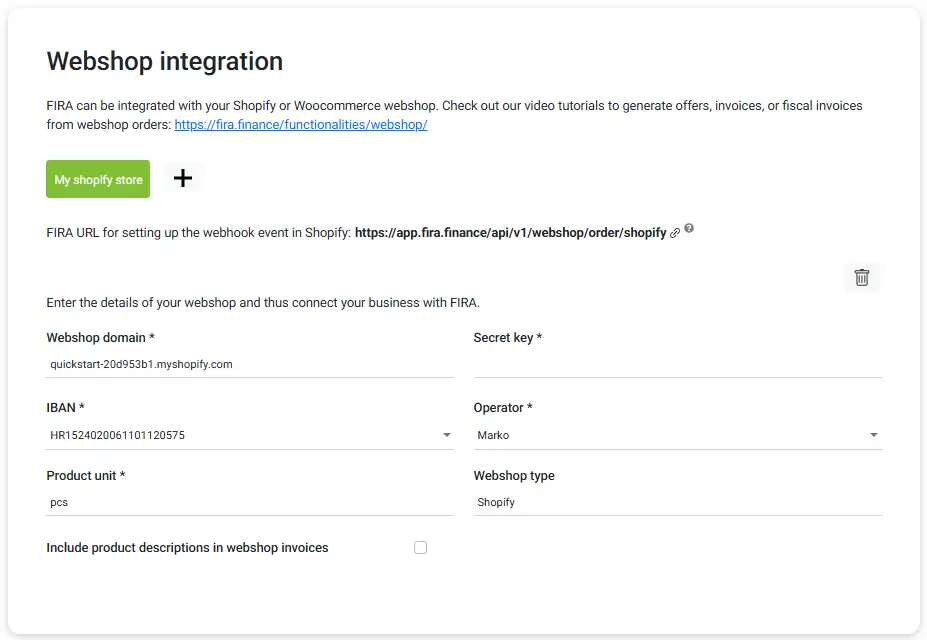 Shopify-Settings