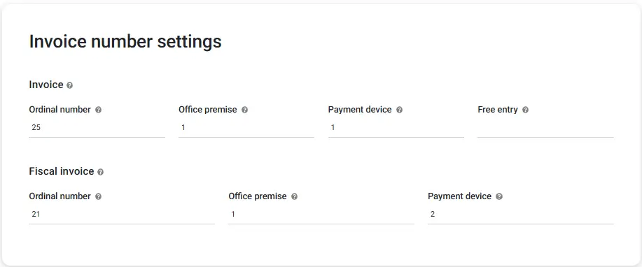Invoice-number-settings