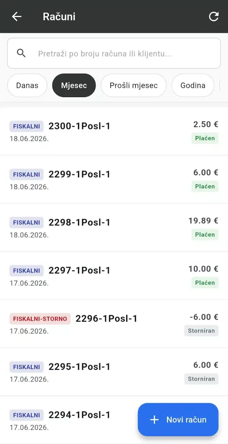 FIRA_POS_App-Pregled-računa