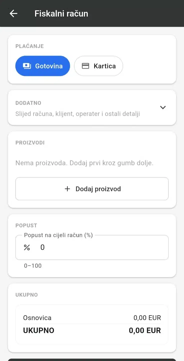 FIRA_POS_App_Izrada_račun